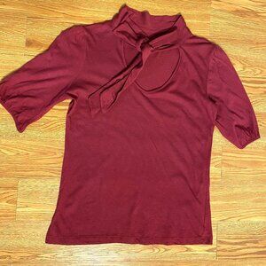 Merona women's ladies juniors maroon top size xs 3/4 sleeve